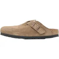 Birkenstock för kvinnor. 1032432 Lädertofflor Boston Shearling (Smal passform) brun (37), Karta, Före, Spänne, Casual