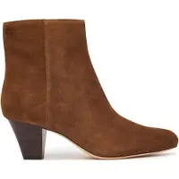 Ralph Lauren för kvinnor. 802P15713002 Emersyn ankelboots i mocka med brun klack (36), Hud, 3 till 5 cm, Zip, Casual