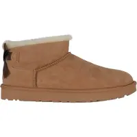 Ugg för kvinnor. 1185491 Boots i skinn Ultra Mini Bailey Bow brun (40), Hud, Karta, Ingen, Casual, Hemkläder