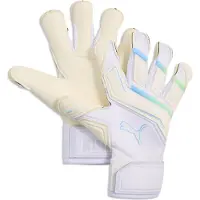 Puma Målvaktshandske King Ultimate Hybrid White Pack - White/Blå/Grön, storlek 7½