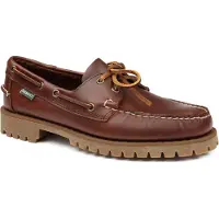 Sebago för män. 7001HU0 Ranger Waxy båtskor i brunt läder (41), Hud, Karta, 1 till 3 cm, Nyckelband, Casual
