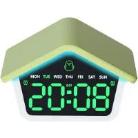 24hShop Digital väckarklocka med 8-färgers nattlampa - Grön / LED-väckarklocka med nattlampa