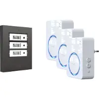 M-E Modern-Electronics 100169 Trådlös dörrklocka Komplett set Belyst, ljudaktiv, med rörelsedetektor, med namnskylt