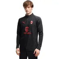 Puma Milan Träningströja 1/4 Blixtlås - Flat Mörkgrå/Röd - , storlek Large