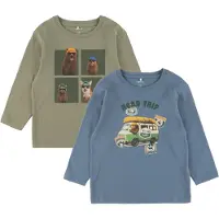 Name it T-shirt 'NMMVOTO' marinblå / brokad / gran / hummer