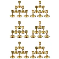 ISTOVO 36 STK Mässing Guld Taper Ljushållare, Vintage Metall Ljusstake Hållare för Middagsbordet Mittpunkt eller Mantel