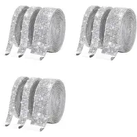 ISTOVO 9 Rullar Självhäftande Crystal Rhinestone Diamond Ribbon - Bling Diamond Stickers Wrap Roll DIY med 2 mm Strass