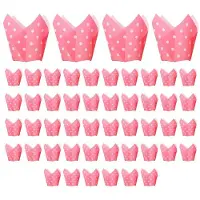 Semoic 50 St Tidningsstil Cupcake Liner Bakning Cup för Bröllopsfest Tulpan Muffin Cupcake Paper Cup Oljefast Tårta C
