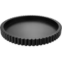 Semoic Rund Dekorativ Serveringsbricka, Svart Trä, 28 cm, Rund Bricka med Ribbad Kant, Vardagsrum, Sidobord, Konsol