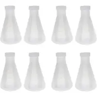 ISTOVO 8X Laboratoriegraderad Konisk Erlenmeyer-Kolv i Plast, Mätbar, Slät Tjock Vägg, Två Flaskor på 250 Ml