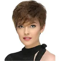 INF Chic kort peruk för kvinnor - superlätt och andas Mixed Brown Model 4