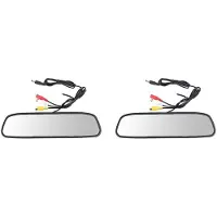 ISTOVO 2X 4,3-Tums Bil DVR Dash-Kamera Backspegelmonitor StöDer 2-VäGs Videoinspelare Dash Cam LCD-SkäRm
