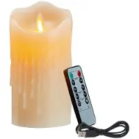 Semoic LED-Ljus, Flimrande FlamlöSa Ljus, Laddningsbart Ljus, äKta Vaxljus med FjäRrkontroll, 10 Cm