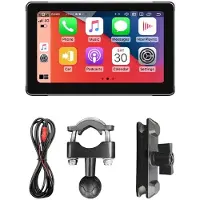 Jojomino 7-Tums Motorcykelnavigationsskärm Bärbar Monitor IPX8 Vattentät för CarPlay Android Auto Trådlös Skärm