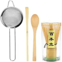 Semoic Matcha-Teset i Bambu - Traditionellt Japanskt Nybörjarset, Inkluderar Tevisp, Tesked och Tesil.