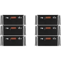 Torribaly 6-Pack Serveringsförkläden med 3 Fickor, Vattenoljefläckar Servitrisförkläde Svarta Midjeförkläden Bistroförkläde för Kvinnor och Män