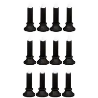 ISTOVO 12PCS Svarta Flameless Taper Ljus, LED Taper Ljus Batteridrivna för Fest Halloween Dekoration Medium