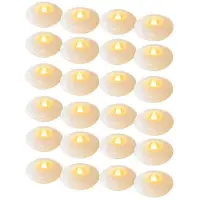 Semoic 24-Pack Flamlösa Led Flytande Ljus, 200 Timmars Vit Batteridrift Vattentät Värmeljus för Cylindervaser