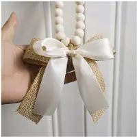 Semoic Bowknot Linne Träpärlhänge Alla Hjärtans Dag Hemväggdekoration Heminredning,Vanlig Stil