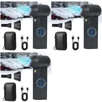 Torribaly 3X Turboslunga, Miniturbosnöslunga, Handhållen Snöslunga, Handhållen Snöslunga för Liten Bil, Minidammsnöslunga med LED