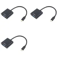 Typecat 3X USB-C USB3.1 Typ C för Adapterkabel VGA Hane Till VGA Hona Video Transfer Converter 1080P för 12 Tum