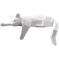 Semoic Kattpappersmodell - Geometrisk Modern Rumsdekor Staty Skulptur för Kontorsskrivbord Ram Skrivbordsdekoration Liggande Katt