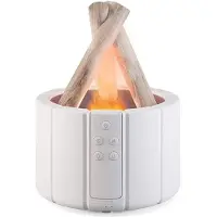 Tlily Simulerad Flamdiffuser Bonfire Luftfuktare Ultrasonic Cool Mist Maker Dimmakare LED Eterisk Oljelampa Difusor, Vit