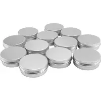 Semoic 12 X 50 Ml Aluminiumsminkkrukor 50 Ml Kapacitet Tomma Små Kosmetika/Ljus/Kryddkrukor Burkar Burkar