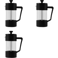 Torribaly 3X French Press Kaffe- och Tebryggare, Kaffepress i Förtjockat Borosilikatglas, Rostfri och Diskmaskinsäker, Svart