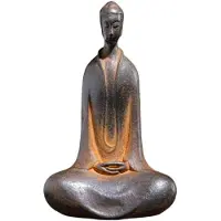 Semoic Buddhastaty Enkel Buddhistisk Hem- och Trädgårdsdekoration Tänkande Skrivbordsstatyett