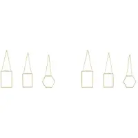 Typecat 6 Packs Pressed Flowers Glass Frames- Golden Hanging Glass Picture Frames with Chain Floating DIY Artwork Display Frames