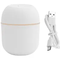 Torribaly Luftbefuktare USB Liten 220 Ml BäRbar Cool Mist Diffuser för Sovrum Kontorsbord Bil Resor Aroma Atomizer, Vit