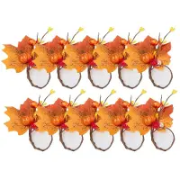 Semoic 10ST Pumkins Servettringar Thanksgiving Servettring Hållare Berry Servettring Skörd Lönnfrukt Pumpa Servettring