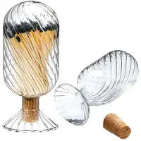 Semoic 2 St Spiralformade Glaständstickor i Cloche-Stil, Dekorativa för 10 cm Ljuständstickor, Trendig Eldstadsdisplay, Ingår Ej.