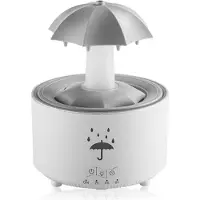 Tlily Aromaterapi Luftfuktare Paraply Vattendroppe Luftfuktare med Färgglad Ljus Aroma Eterisk Oljespridare UK Plug B