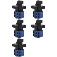 ISTOVO 5X AC660V 25A 2-Polig 3-Positions Momentan Vridbar Plastomkopplare Blå+Svart