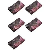 Torribaly 5X Glasdörr Dekorativ Gardin Sovrum Pion Voile Gardin Tyll med Spets Ham Hängen Franska Fönster Draper Skin, Lila