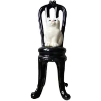 Semoic Katt och Stol Figurer Vintage Dekorativa Prydnadsföremål Heminredning Skrivbordsprydnader Utsökt Present