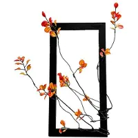Semoic Simulerad Höstblomma Fotoram Ornament Ljus Lyxdekorationer DIY Tavellister Väggmålning B