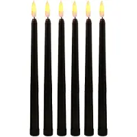 Semoic Paket med 6 Svarta LED-FöDelsedagsljus, Gula FlamlöSa Flimrande Batteridrivna LED Halloween-Ljus