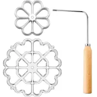 Tlily Achappam Form Bunuelos Form med Handtag Rose Flower Cookies Bunuelos Tool Cast Waffle Form Set för Köksbakning