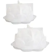 Semoic 4st 3D Stor Lotus-Silikonljusform Gör-det-Själv Handgjorda Blomma Aromaterapi Gips Resin Tvåltillbehör Kit