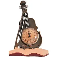 Semoic Violinklocka Skrivbordsdekor Harts Fiolklockafigur Vintage Violinformad Klocka Skrivbordsklocka Gitarrprydnad Heminredning