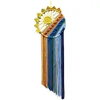 Semoic Bohemian Wall Macrame Vägghängande, Sunrise Sunset Väggkonst Handgjord Tofs Gobeläng Vävd Sovrumsinredning Sun