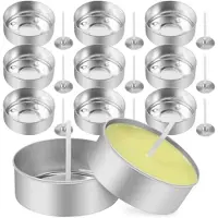 Tlily 150 St Aluminium VäRmeljus Koppar, Metall VäRmeljus Burkar med 150 St Ljus Vekar Tomma Ljus för Ljus äLskare
