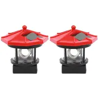 Torribaly 2X Solar Lawn Light Solar Led Roterande Fyr Utomhus Vattentät Trädgård Dekoration (Röd)