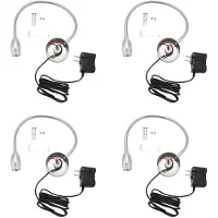 Typecat 4X Dimmable Reading Lamp, Bed Lights with Plug Wired for Bedroom Bedside, Flexible Gooseneck Book Light, US Plug