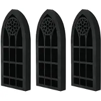 Torribaly 3X Väggmonterade Flytande Hyllor Gammal Kyrka Fönster Kristall Vägg Hylla Vägghängande Gothic Boho Svart Essential Oil Hylla