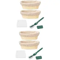 Torribaly 4X Banneton BröDkorgar - Runda Korgar för Banneton SurdegsjäSning Naturlig Rotting BröDkorgar Verktyg