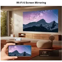 ISTOVO L9W Ultraportabel 4K Miniprojektor, Full HD-Videoprojektor i Bioklass med , Hemmabio EU-Kontakt